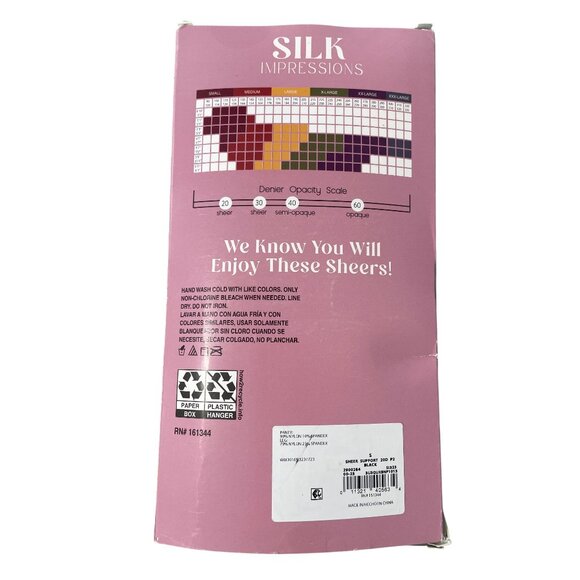 Silk Impressions Pantyhose Size Small Light Support Sheer 20 Denier 2 Pairs NEW - Picture 2 of 7